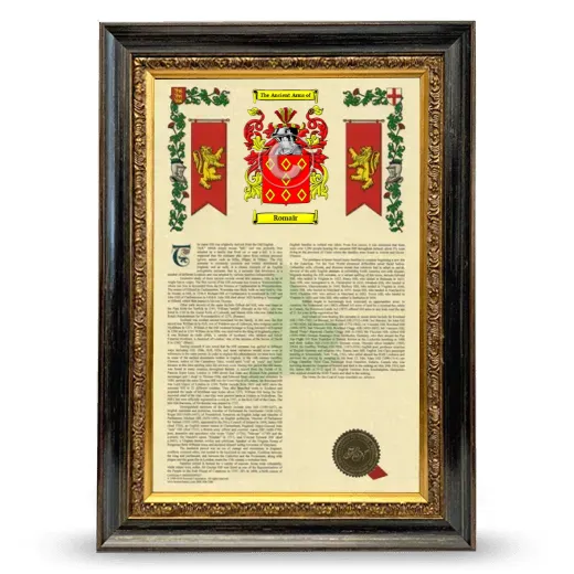 Romair Armorial History Framed - Heirloom