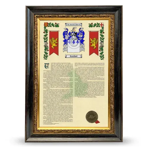 Romford Armorial History Framed - Heirloom