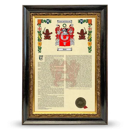 Roos Armorial History Framed - Heirloom