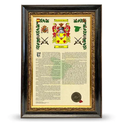 Rosario Armorial History Framed - Heirloom