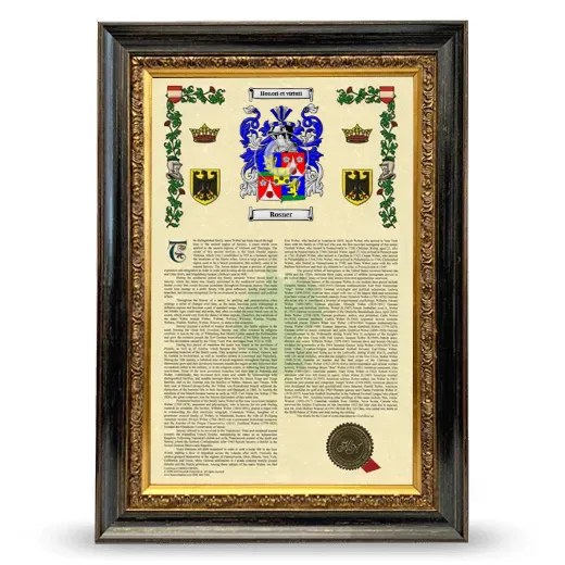Rosner Armorial History Framed - Heirloom