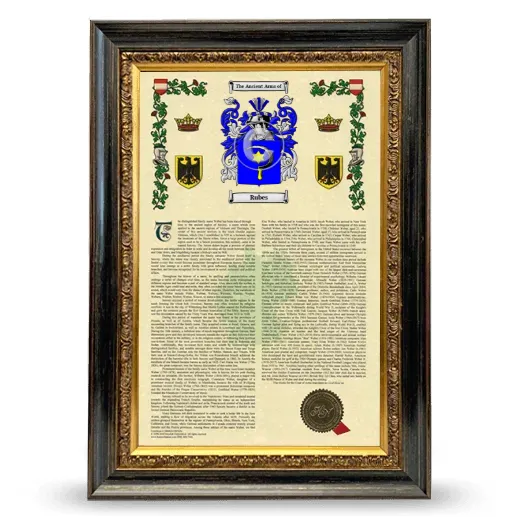 Rubes Armorial History Framed - Heirloom