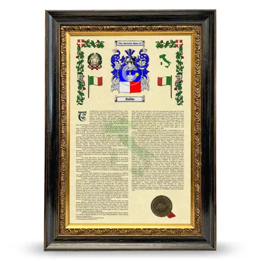 Rubin Armorial History Framed - Heirloom