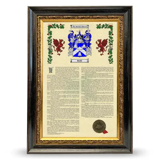 Rudd Armorial History Framed - Heirloom
