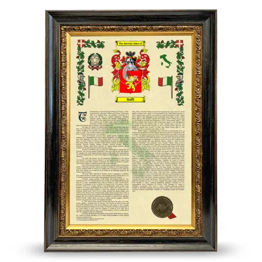 Ruffi Armorial History Framed - Heirloom