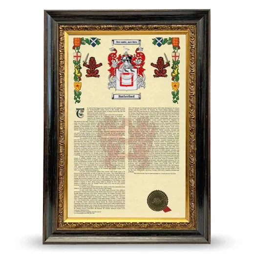 Rutherford Armorial History Framed - Heirloom