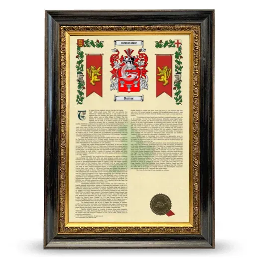 Rutter Armorial History Framed - Heirloom