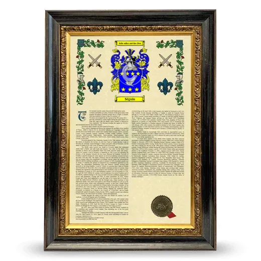 Séguin Armorial History Framed - Heirloom