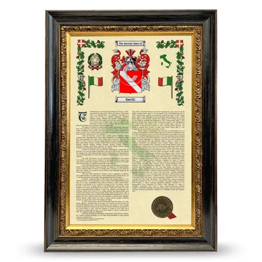Sacchi Armorial History Framed - Heirloom