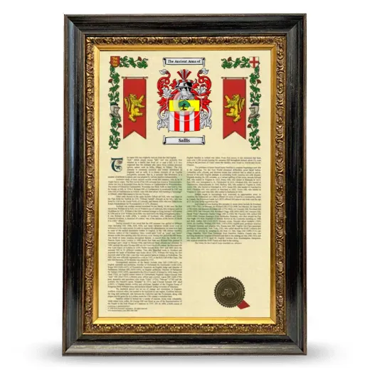 Sallis Armorial History Framed - Heirloom