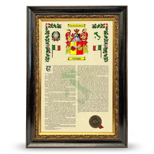 Salvaggio Armorial History Framed - Heirloom