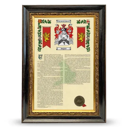 Sargant Armorial History Framed - Heirloom