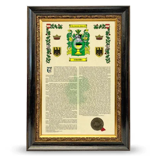 Schneider Armorial History Framed - Heirloom