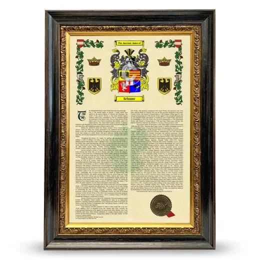 Schnurr Armorial History Framed - Heirloom