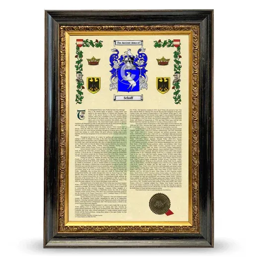 Schoff Armorial History Framed - Heirloom