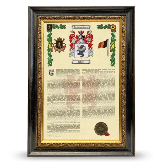 Schoot Armorial History Framed - Heirloom