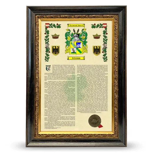 Schramm Armorial History Framed - Heirloom