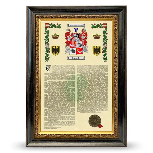 Schroeder Armorial History Framed - Heirloom