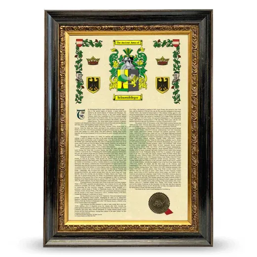 Schwerdtfeger Armorial History Framed - Heirloom