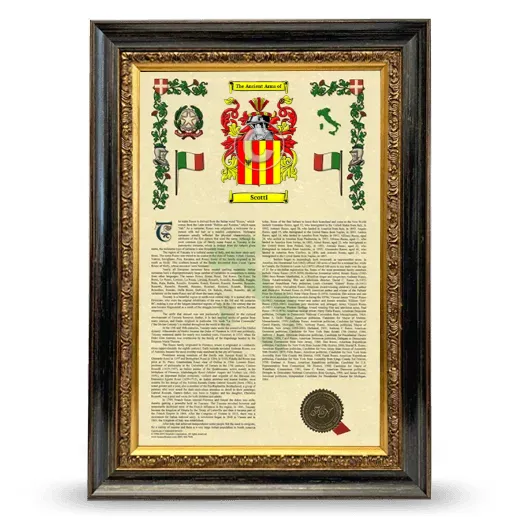 Scotti Armorial History Framed - Heirloom