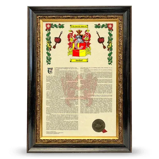 Seedorf Armorial History Framed - Heirloom