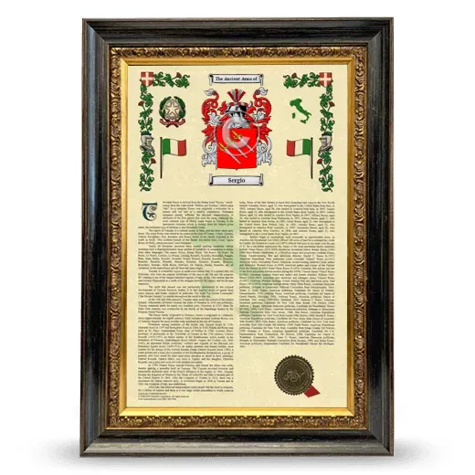 Sergio Armorial History Framed - Heirloom
