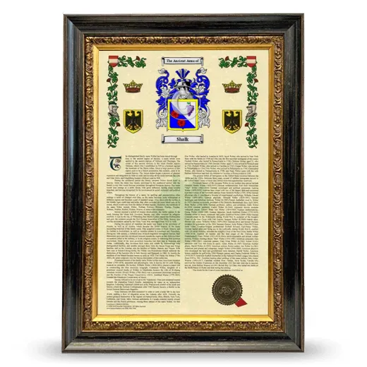 Shalk Armorial History Framed - Heirloom