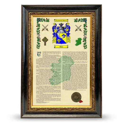 Shay Armorial History Framed - Heirloom