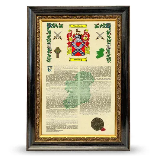 Shearing Armorial History Framed - Heirloom