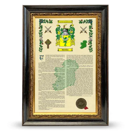 Sheridan Armorial History Framed - Heirloom