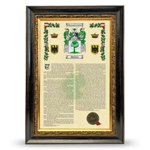 Sherman Armorial History Framed - Heirloom