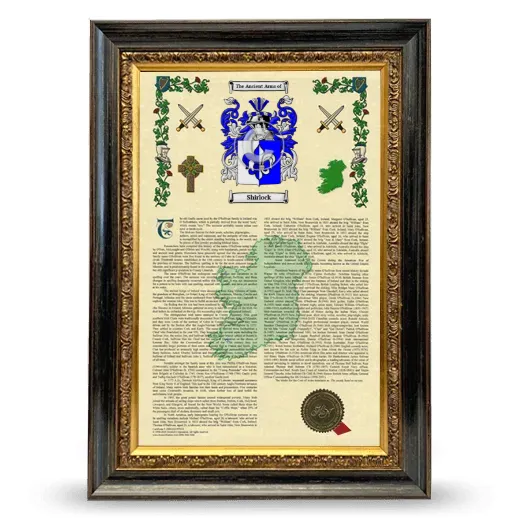 Shirlock Armorial History Framed - Heirloom