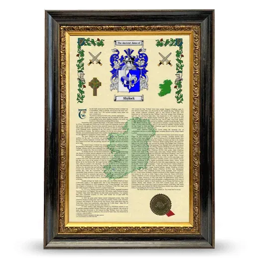 Shylock Armorial History Framed - Heirloom