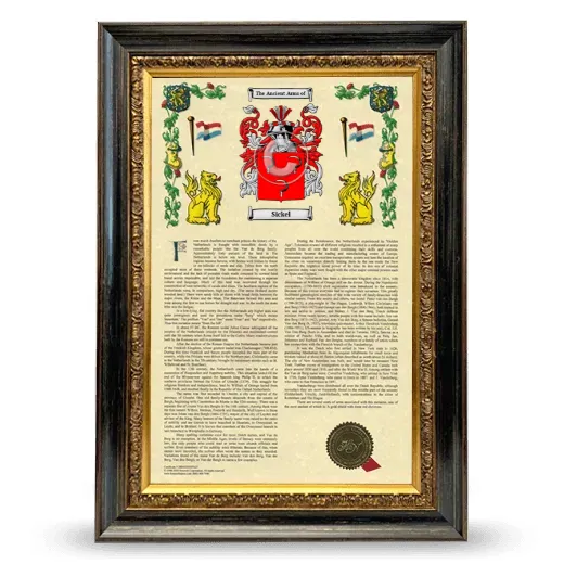 Sickel Armorial History Framed - Heirloom
