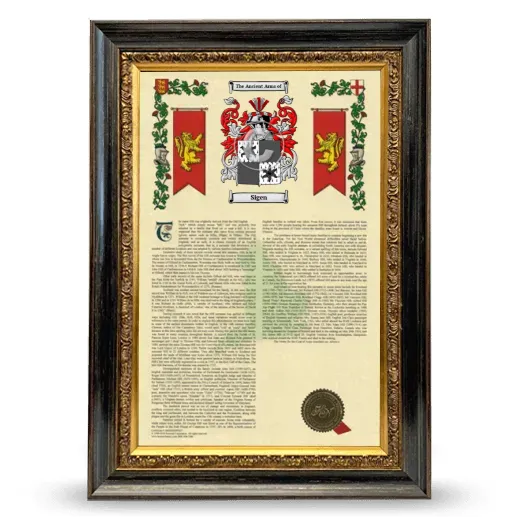 Sigen Armorial History Framed - Heirloom