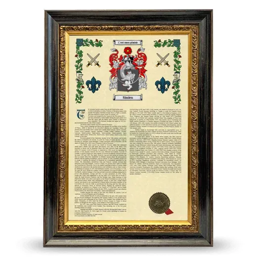 Simien Armorial History Framed - Heirloom