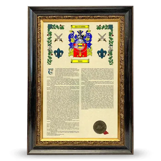 Sires Armorial History Framed - Heirloom