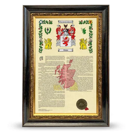Sloam Armorial History Framed - Heirloom