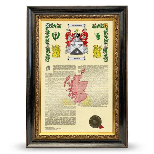 Smuth Armorial History Framed - Heirloom