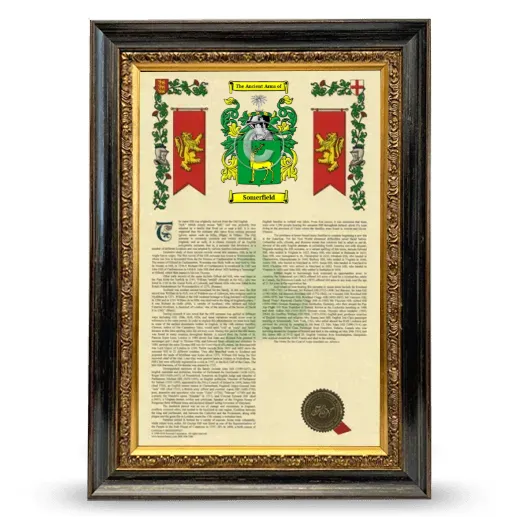 Somerfield Armorial History Framed - Heirloom