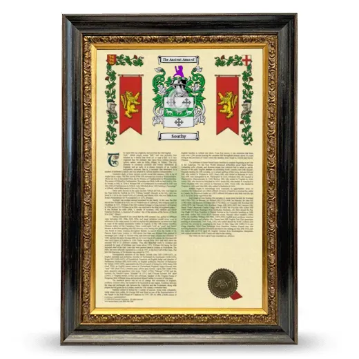 Southy Armorial History Framed - Heirloom