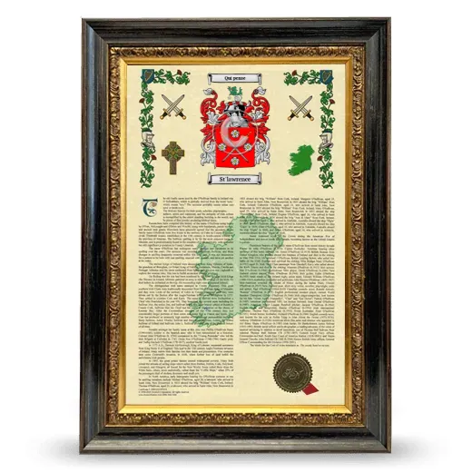 St'lawrence Armorial History Framed - Heirloom