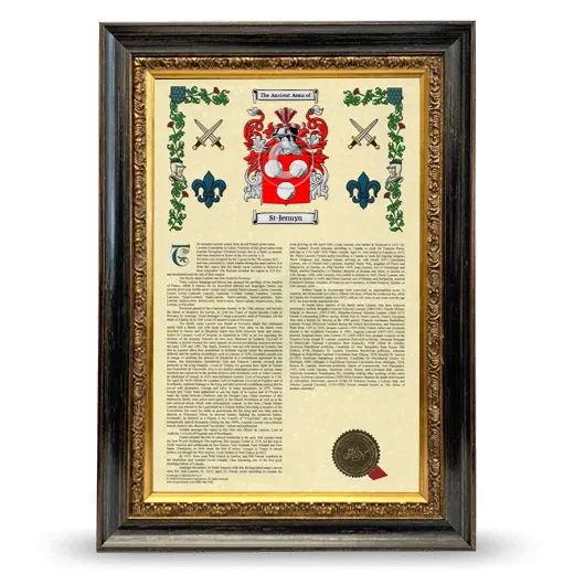 St-Jermyn Armorial History Framed - Heirloom
