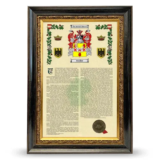 Stocker Armorial History Framed - Heirloom