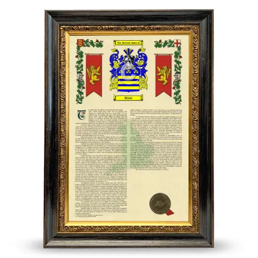 Stoot Armorial History Framed - Heirloom