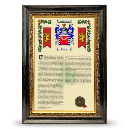 Stratten Armorial History Framed - Heirloom