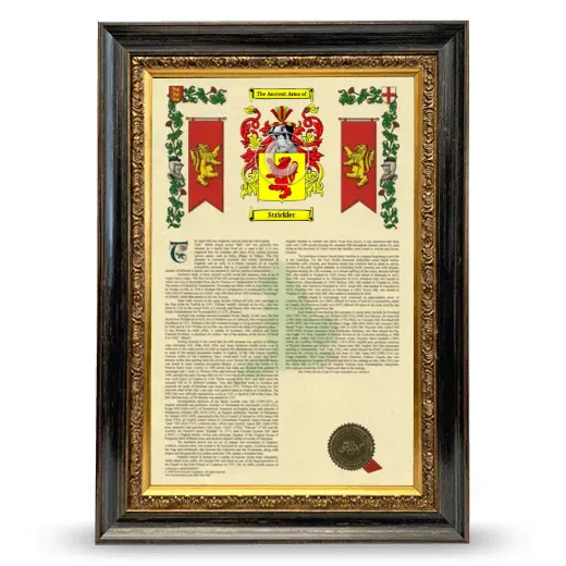 Strickler Armorial History Framed - Heirloom
