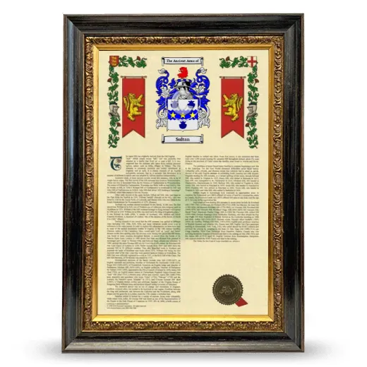 Sultan Armorial History Framed - Heirloom