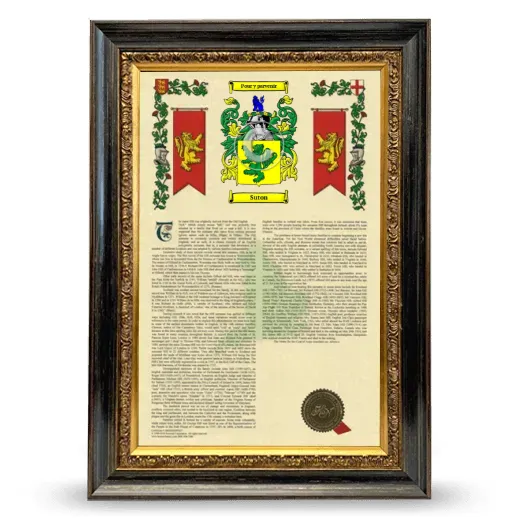 Suton Armorial History Framed - Heirloom