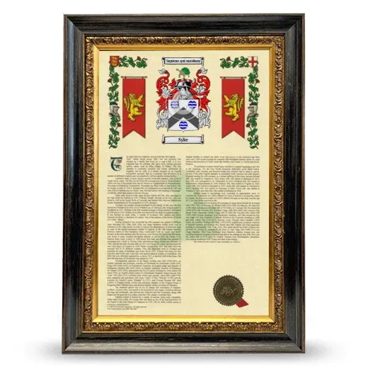 Syke Armorial History Framed - Heirloom